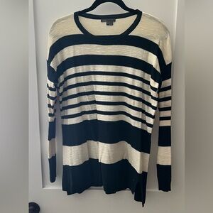 Vince navy striped cotton sweater, size medium